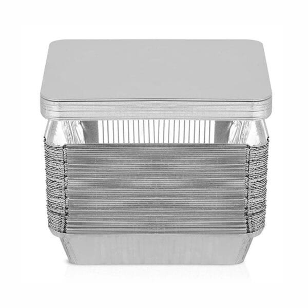 Oblong Foil-Laminated Board Lid for 1 lb. Foil Take-Out Container – 1000/Case | Secure Lids for Buffalo Foodservice - Image 4