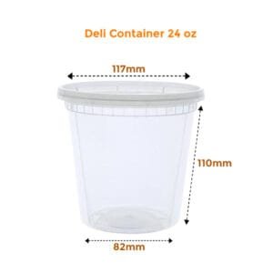 Heavy Duty 24 oz. Microwavable Translucent Plastic Deli Container and Lid Combo Pack – 240/Case | Reliable Take-Out Solutions for Buffalo Foodservice