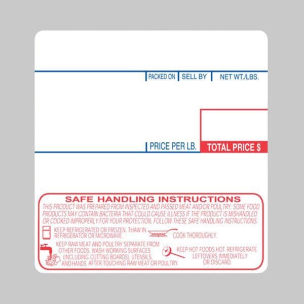 60 mm x 80 mm White Safe Handling Pre-Printed Equivalent Scale Label Roll – 12/Case | Reliable Labeling Solutions for Buffalo Foodservice - Image 3