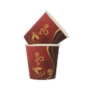 4 oz. Coffee Print Poly Paper Hot Cup – 1000/Case | Disposable Hot Cups for Buffalo Coffee Shops