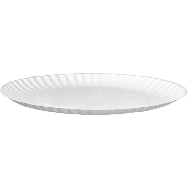9'' White Uncoated Pizza Paper Plate – 1000/Case | Disposable Pizza Plates for Buffalo Pizzerias - Image 3