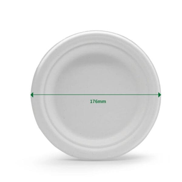 Eco-Friendly No PFAS Added Bamboo Bagasse Blend 7” Plate – 1000/Case | Compostable Plates for Buffalo Foodservice - Image 2