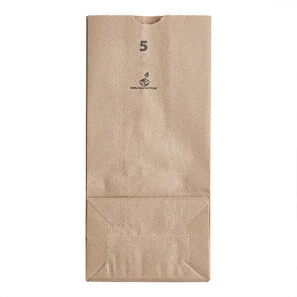 5 lb. Brown Paper Bag – 500/Bundle | Eco-Friendly Disposable Bags for Buffalo Foodservice - Image 2