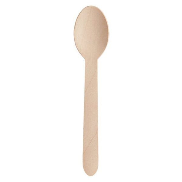 6.14” Wrapped Natural Wooden Spoon – 500/Case | Eco-Friendly Disposable Spoons for Buffalo Foodservice - Image 2