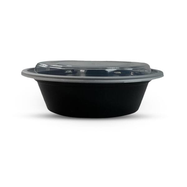 16 oz Black 6-1/4'' Round Microwavable Heavyweight Container with Lid - 150/Case | Durable Take-Out Solutions for Buffalo Foodservice - Image 6