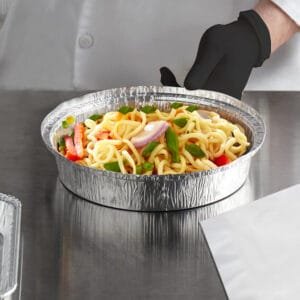 9” Round Heavy Weight Foil Take-Out Pan – 500/Case | Durable Disposable Pans for Buffalo Foodservice