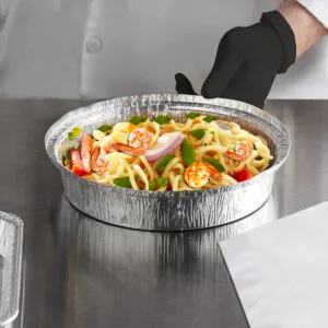 7” Round Heavy Weight Foil Take-Out Pan – 500/Case | Durable Disposable Pans for Buffalo Foodservice