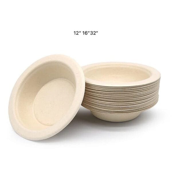 Eco-Friendly 12 oz. Compostable Bamboo Bagasse Bowl – 1000/Case | PFAS-Free Bowls for Buffalo Foodservice - Image 2