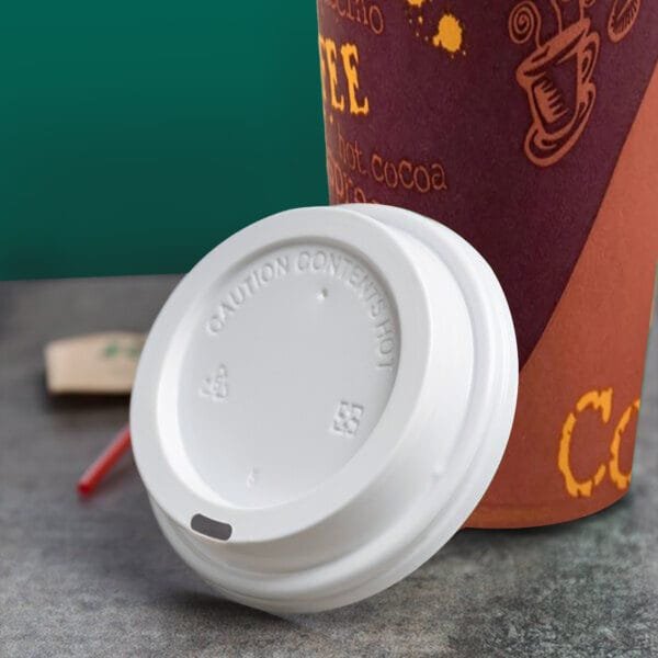 White Hot Paper Cup Travel Lid for 10-24 oz. Standard Cups and 8 oz. Squat Cups – 1000/Case | Disposable Lids for Buffalo Coffee Shops - Image 3