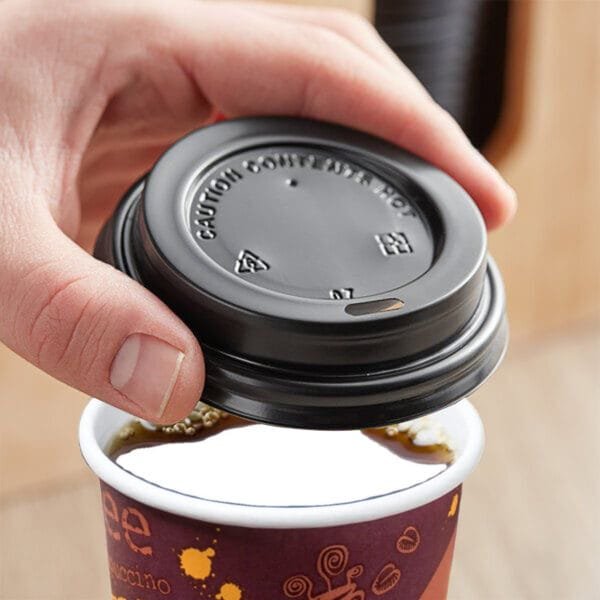 8 oz Traveler White Dome Hot Cup Lid with Sip Hole – 1000/Case | Disposable Lids for Buffalo Coffee Shops