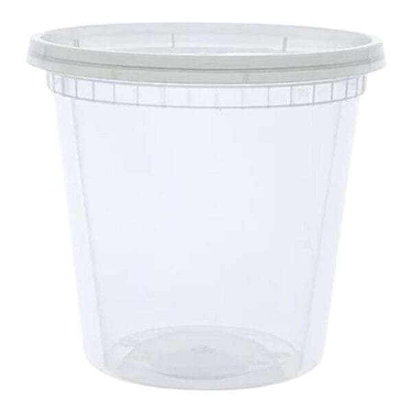 Heavy Duty 24 oz. Microwavable Translucent Plastic Deli Container and Lid Combo Pack – 240/Case | Reliable Take-Out Solutions for Buffalo Foodservice - Image 4