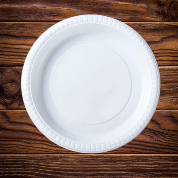 Eco-Friendly No PFAS Added Bamboo Bagasse Blend 10” Plate – 400/Case | Compostable Plates for Buffalo Foodservice