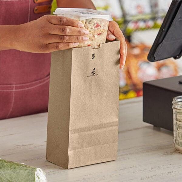 5 lb. Brown Paper Bag – 500/Bundle | Eco-Friendly Disposable Bags for Buffalo Foodservice
