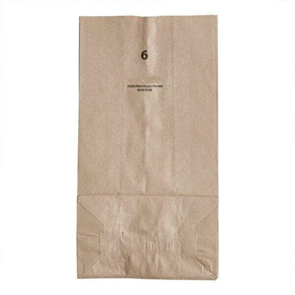 6 lb. Brown Paper Bag – 500/Bundle | Eco-Friendly Disposable Bags for Buffalo Foodservice - Image 3