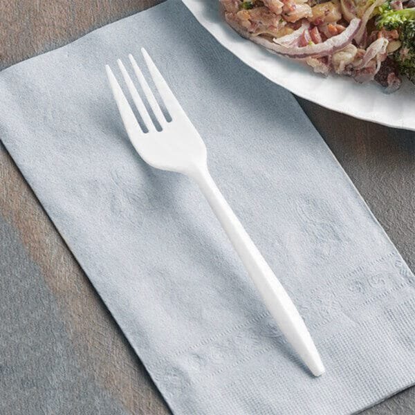 Medium Weight White Polypropylene Plastic Fork – 1000/Case | Disposable Forks for Buffalo Foodservice