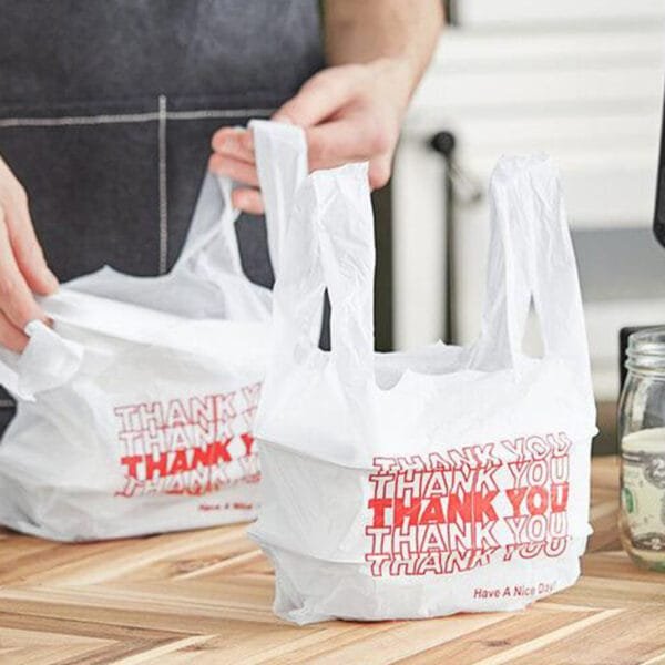 1/10 XS Size White Standard Duty Plastic T-Shirt Bag – 1500/Case | Reliable Shopping Bags for Buffalo Businesses - Image 2