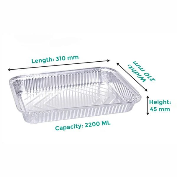 Medco Half Size Foil Steam Table Pan Deep 2'' 9/16'' Depth – 100/Case | Durable Deep Pans for Buffalo Foodservice - Image 4