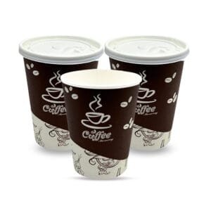 12 oz. Coffee Print Poly Paper Hot Cup – 1000/Case | Disposable Hot Cups for Buffalo Coffee Shops