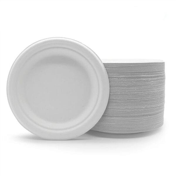 Eco-Friendly No PFAS Added Bamboo Bagasse Blend 7” Plate – 1000/Case | Compostable Plates for Buffalo Foodservice - Image 4