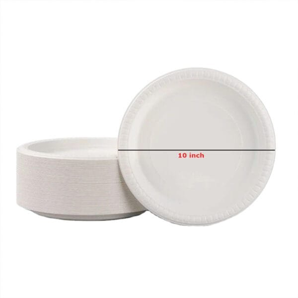 Eco-Friendly No PFAS Added Bamboo Bagasse Blend 10” Plate – 400/Case | Compostable Plates for Buffalo Foodservice - Image 3