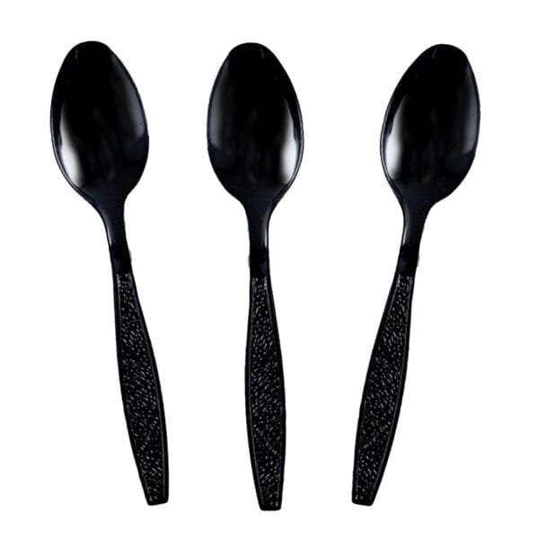 Black Heavy Weight Polystyrene Plastic Spoon – 1000/Case | Durable Disposable Spoons for Buffalo Foodservice - Image 3