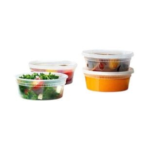 Heavy Duty 8 oz. Microwavable Translucent Plastic Deli Container and Lid Combo Pack – 240/Case | Reliable Take-Out Solutions for Buffalo Foodservice