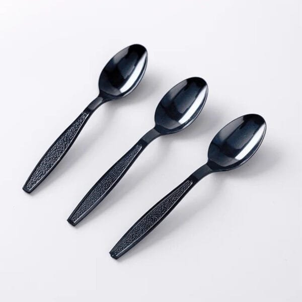 Black Heavy Weight Polystyrene Plastic Spoon – 1000/Case | Durable Disposable Spoons for Buffalo Foodservice - Image 2