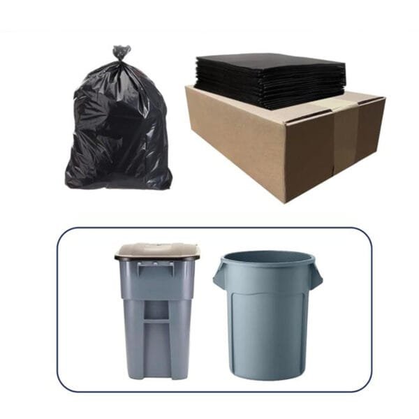 Medco-46 Gallon 3 Mil 40” x 46” Low Density Heavy-Duty Black Trash Bag Can Liner – 50/Case | Industrial Contractor Bags for Buffalo Businesses