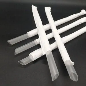 7 3/4" Jumbo Clear Wrapped Straw – 12000/Case | Disposable Straws for Buffalo Restaurants & Cafes