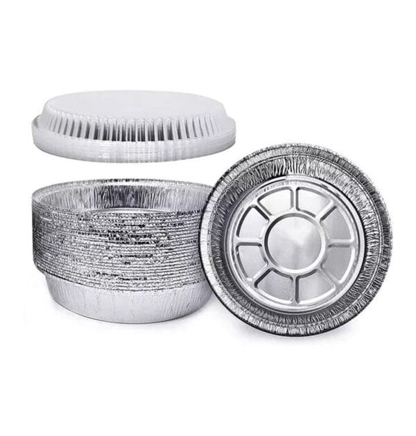 8” Round Heavy Weight Foil Take-Out Pan – 500/Case | Durable Disposable Pans for Buffalo Foodservice