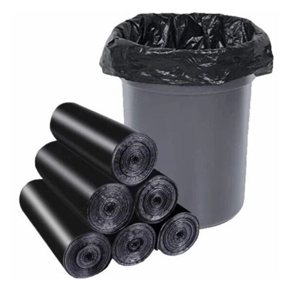 Medco-46 Gallon 3 Mil 40” x 46” Low Density Heavy-Duty Black Trash Bag Can Liner – 50/Case | Industrial Contractor Bags for Buffalo Businesses - Image 2