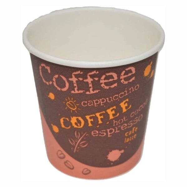 4 oz. Coffee Print Poly Paper Hot Cup – 1000/Case | Disposable Hot Cups for Buffalo Coffee Shops - Image 3