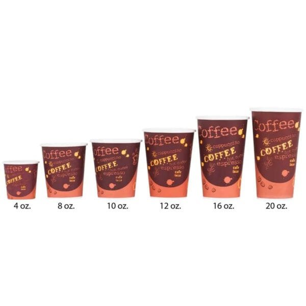 10 oz. Coffee Print Poly Paper Hot Cup – 1000/Case | Disposable Hot Cups for Buffalo Coffee Shops - Image 4