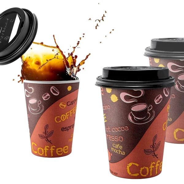 White Hot Paper Cup Travel Lid for 10-24 oz. Standard Cups and 8 oz. Squat Cups – 1000/Case | Disposable Lids for Buffalo Coffee Shops - Image 2