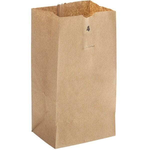 4 lb. Brown Paper Bag – 500/Bundle | Eco-Friendly Disposable Bags for Buffalo Foodservice - Image 2