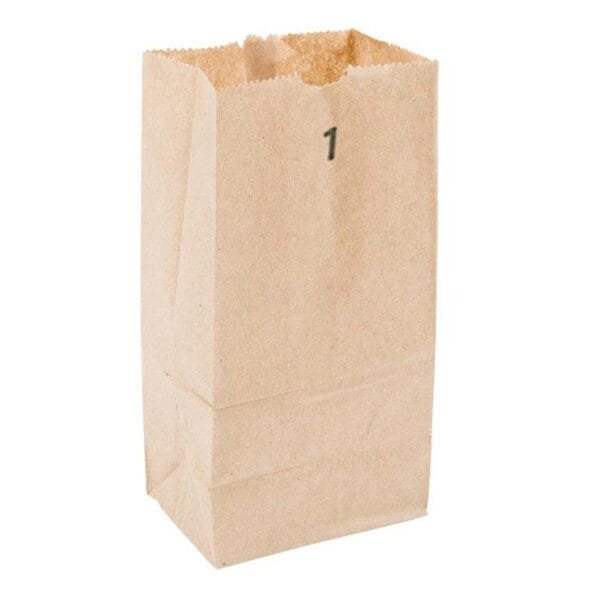 1 lb. Brown Paper Bag – 500/Bundle | Eco-Friendly Disposable Bags for Buffalo Foodservice - Image 2