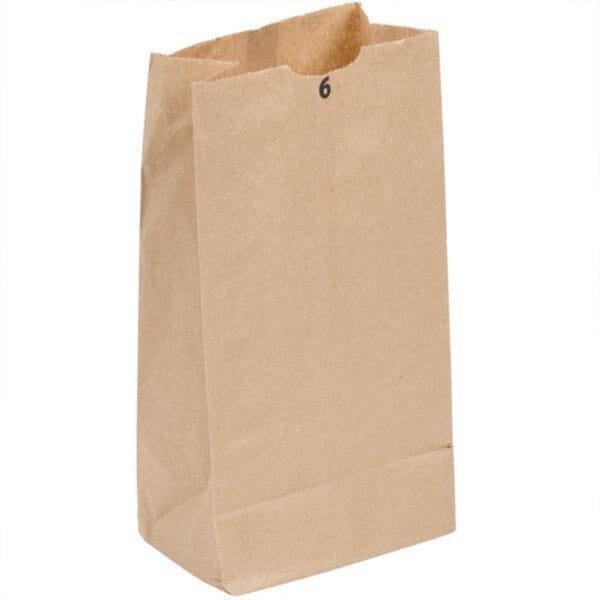 6 lb. Brown Paper Bag – 500/Bundle | Eco-Friendly Disposable Bags for Buffalo Foodservice - Image 2