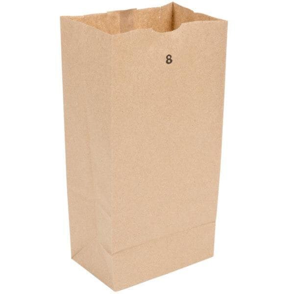 8 lb. Brown Paper Bag – 500/Bundle | Eco-Friendly Disposable Bags for Buffalo Foodservice - Image 2