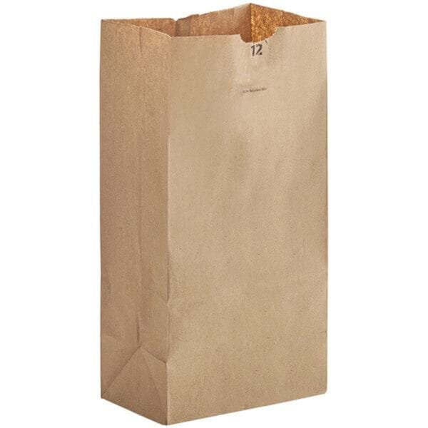 12 lb. Brown Paper Bag – 500/Bundle | Eco-Friendly Disposable Bags for Buffalo Foodservice - Image 2