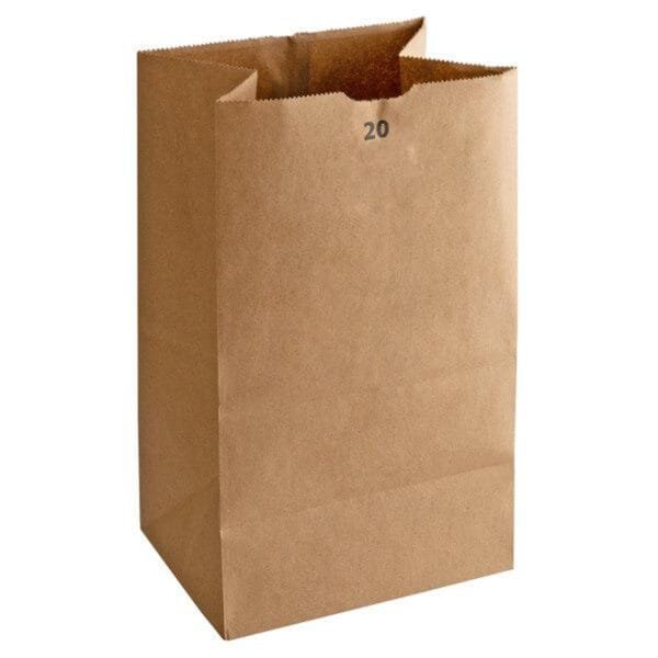 Heavy Duty 20 lb. Shorty Natural Kraft Paper Bag – 400/Case | Durable Eco-Friendly Bags for Buffalo Businesses - Image 2