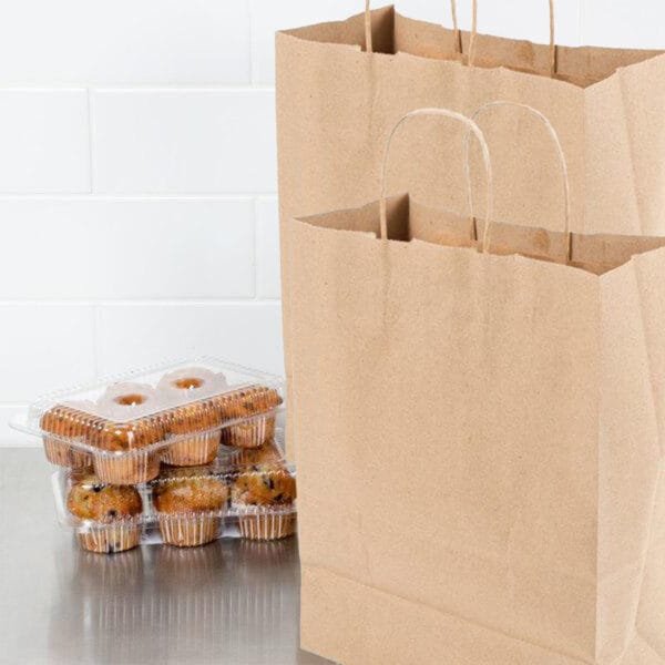 1.6 Brown Paper Barrel Sack Bag – 500/Bundle | Eco-Friendly Disposable Bags for Buffalo Foodservice