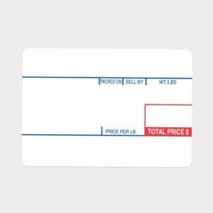 58 mm x 40 mm White Pre-Printed Equivalent Scale Label Roll – 12/Case | Reliable Labeling Solutions for Buffalo Foodservice
