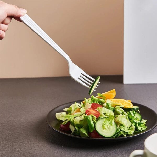 White Heavy Weight Polystyrene Plastic Fork – 1000/Case | Durable Disposable Forks for Buffalo Foodservice - Image 3