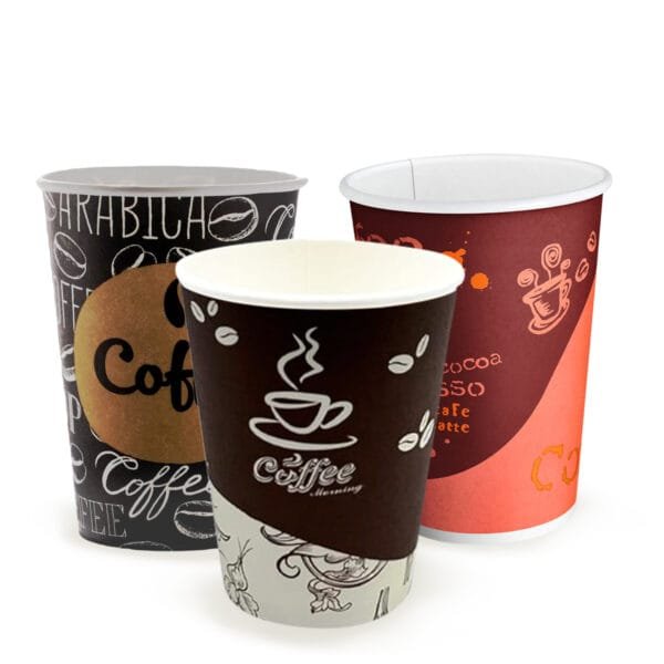 12 oz. Coffee Print Poly Paper Hot Cup – 1000/Case | Disposable Hot Cups for Buffalo Coffee Shops - Image 3