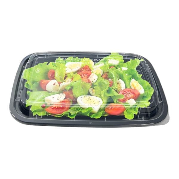 16 oz Black Rectangular Microwavable Heavy Weight Container with Lid – 25/Pack | Durable Take-Out Containers for Buffalo Foodservice - Image 7