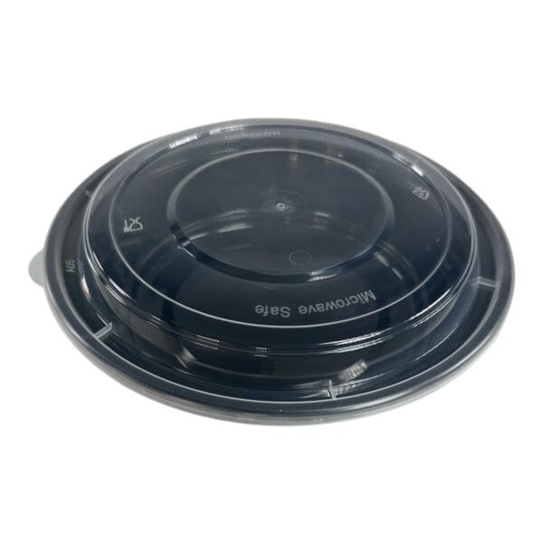 24 oz Black Round Microwavable Heavy Weight Container with Lid – 150/Case | Durable Take-Out Containers for Buffalo Foodservice - Image 5