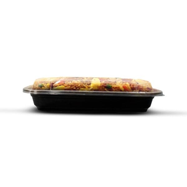 18 oz Black Rectangular Microwavable Heavy Weight Container with Lid – 150/Case | Durable Take-Out Containers for Buffalo Foodservice - Image 4