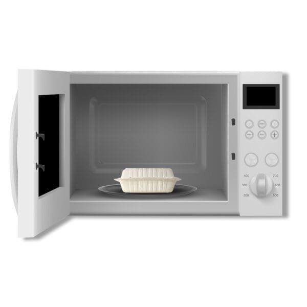 6" x 6" 1-Compartment Microwaveable White Mineral-Filled Plastic Hinged Take-Out Container – 250/Case | Durable Take-Out Containers for Buffalo Foodservice - Image 3