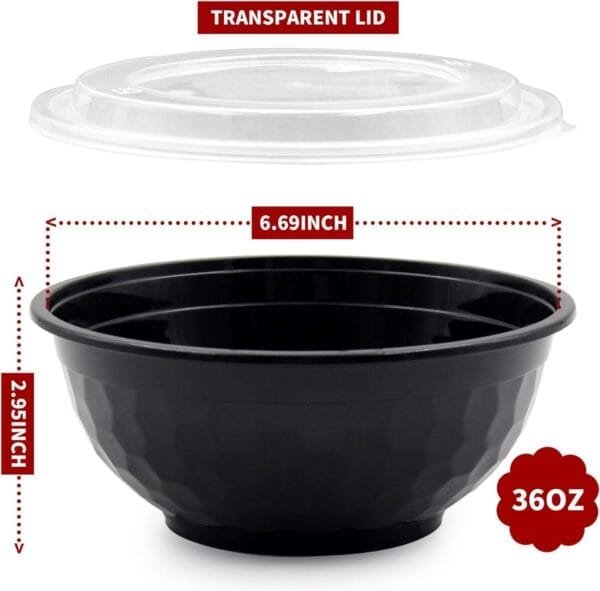36 oz. Disposable Microwave Noodle Soup Ramen Bowl – 150/Case | Durable Food Containers for Buffalo Catering & Foodservice - Image 3